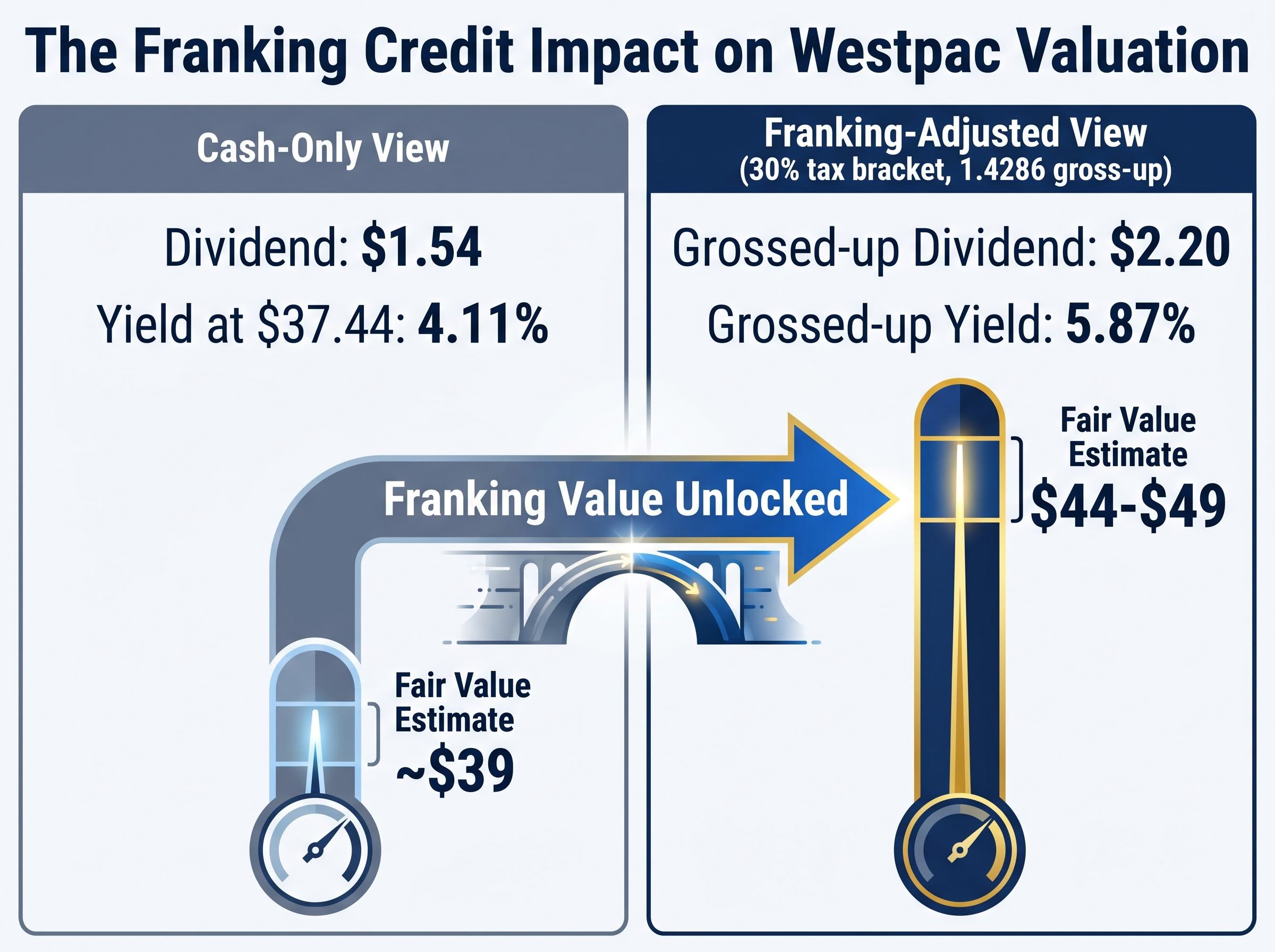 The Franking Credit Impact on Westpac Valuation