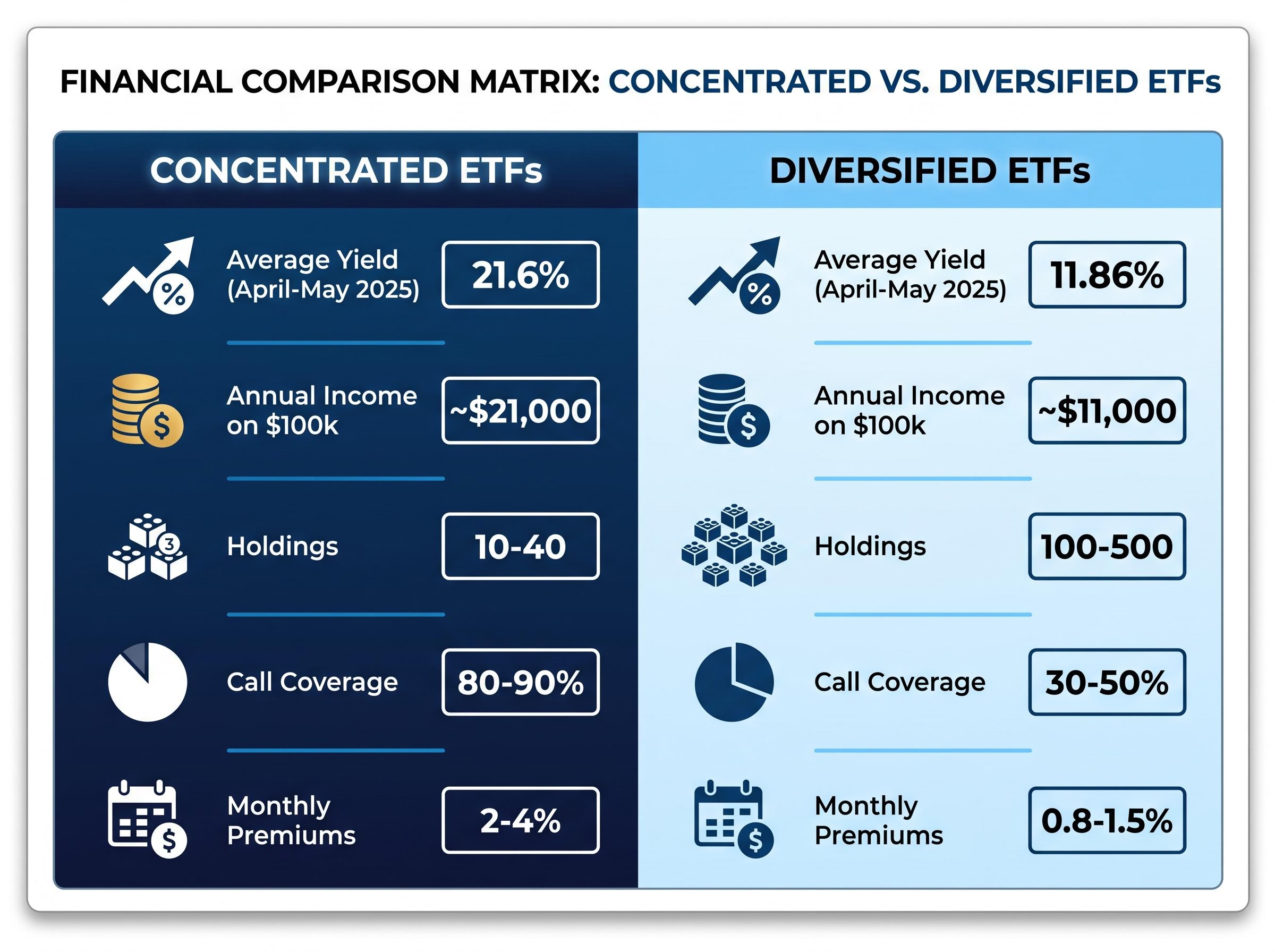 The Mechanics of Yield: Concentrated vs. Diversified ETFs