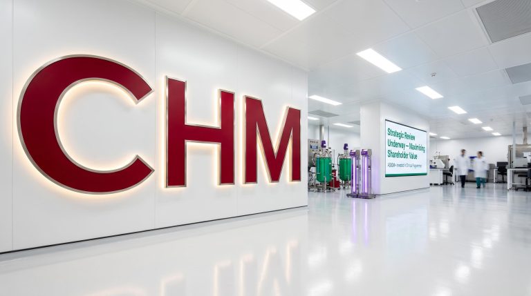 Modern laboratory with signage