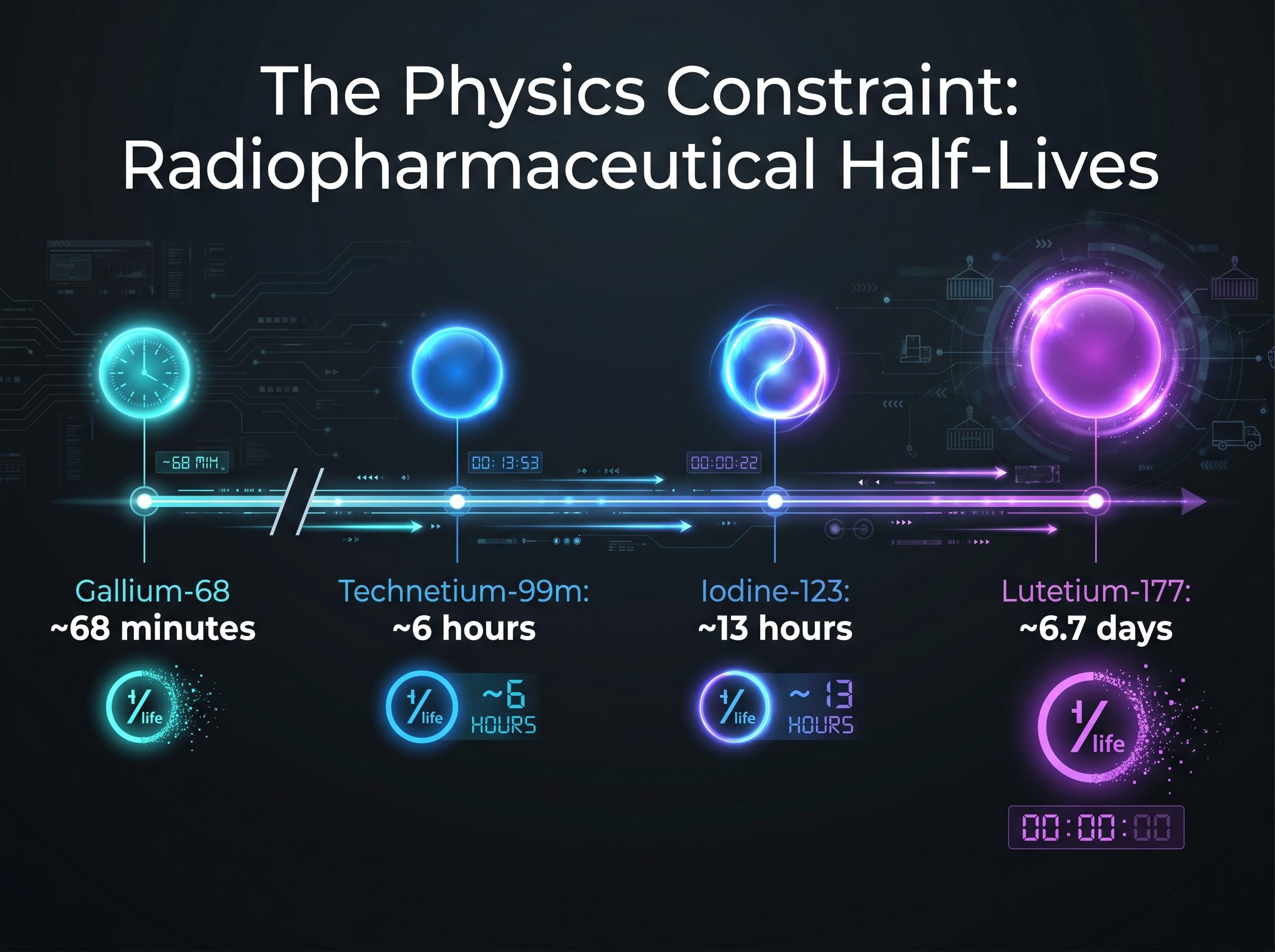 The Physics of Distribution: Isotope Half-Lives