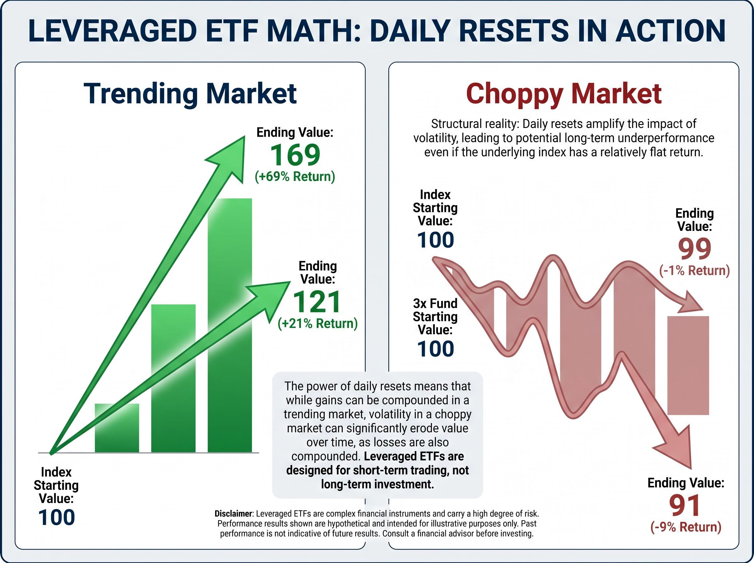 Tale of Two Markets: 3x Leverage in Trending vs. Choppy Conditions