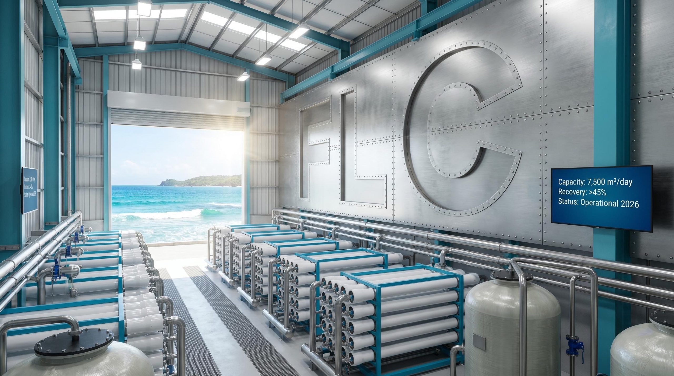 Desalination facility ocean view
