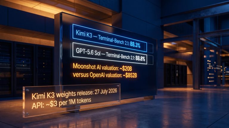 Kimi K3 vs GPT-5.6 Sol Terminal-Bench scores expose gap between $20B and $852B AI valuations