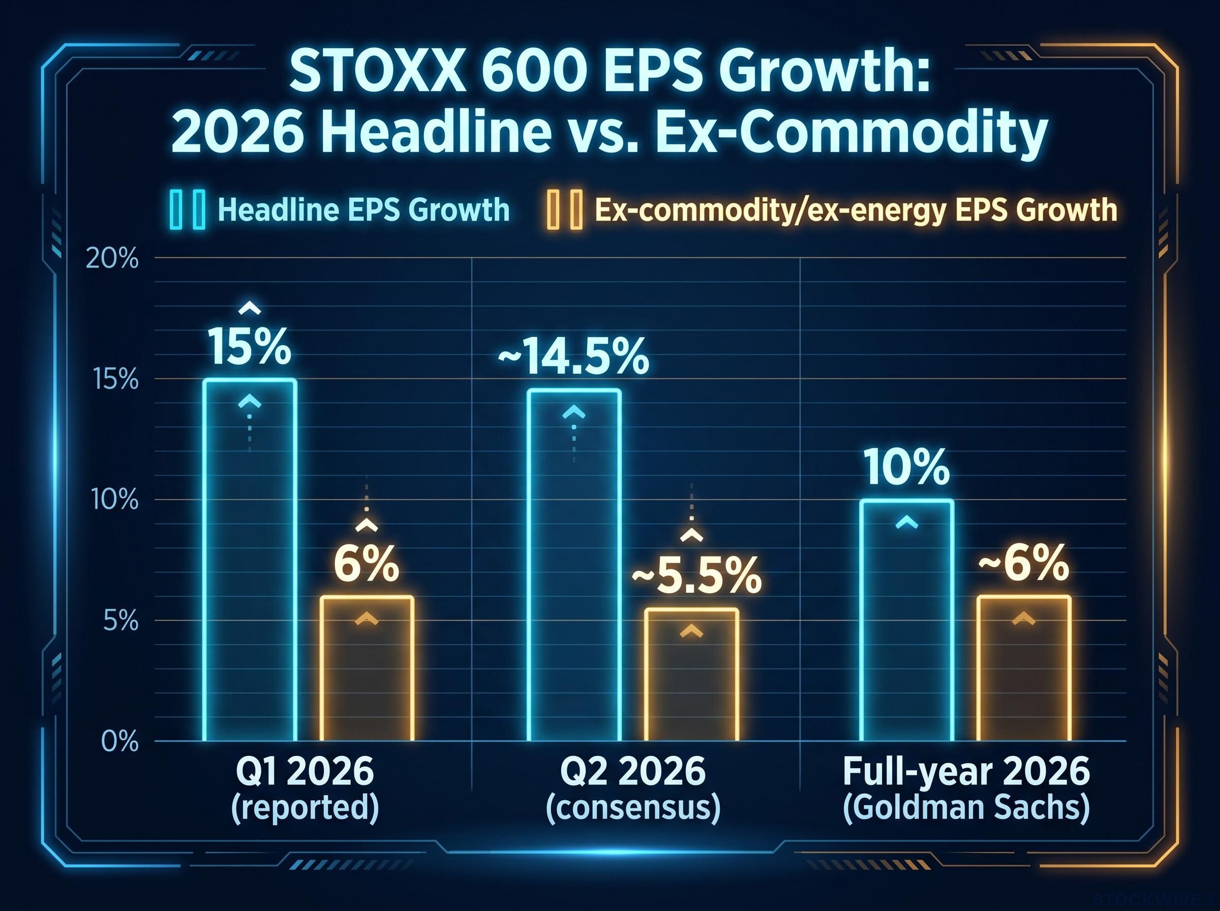 STOXX 600 Earnings Growth: Headline vs. Ex-Commodity