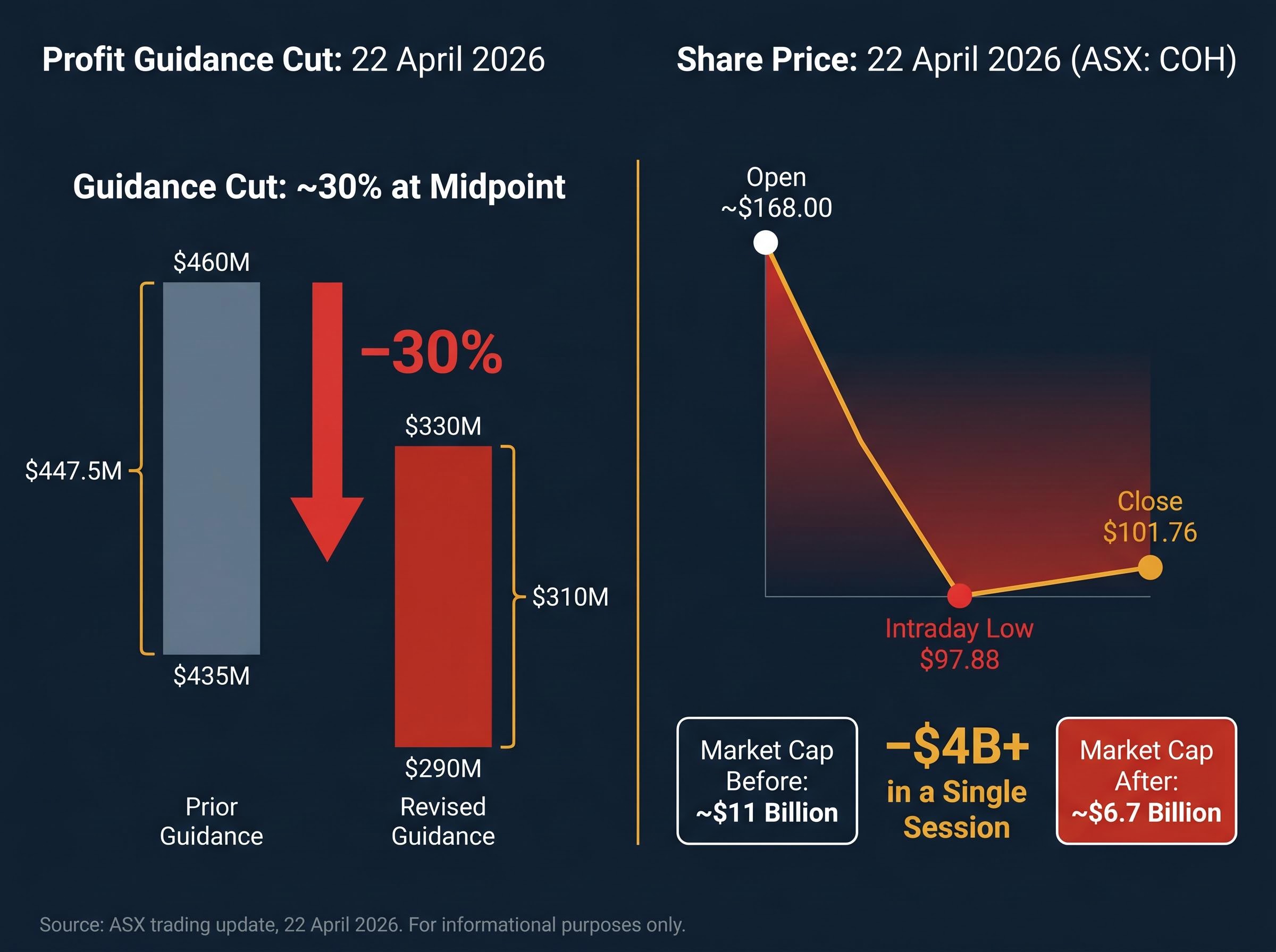 The 22 April Collapse: Guidance Cut vs. Share Price Reality