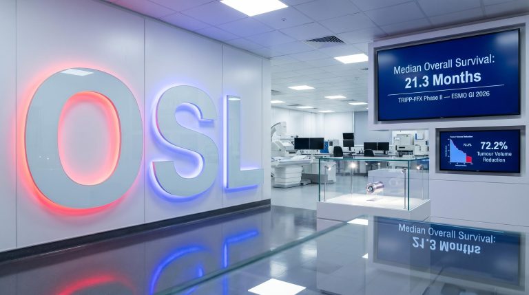 Laboratory with screens and signage