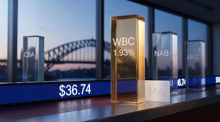 Westpac WBC share analysis with NIM 1.93% and $36.74 price compared against Big Four peers in 1H26