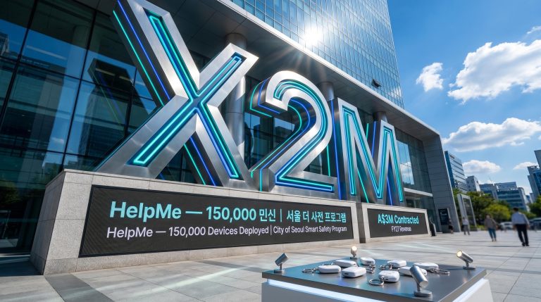 X2M sign and cityscape