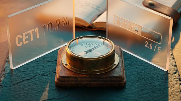 Dividend yield gauge with hidden CET1 and culture score panels — bank stock valuation framework for ASX investors