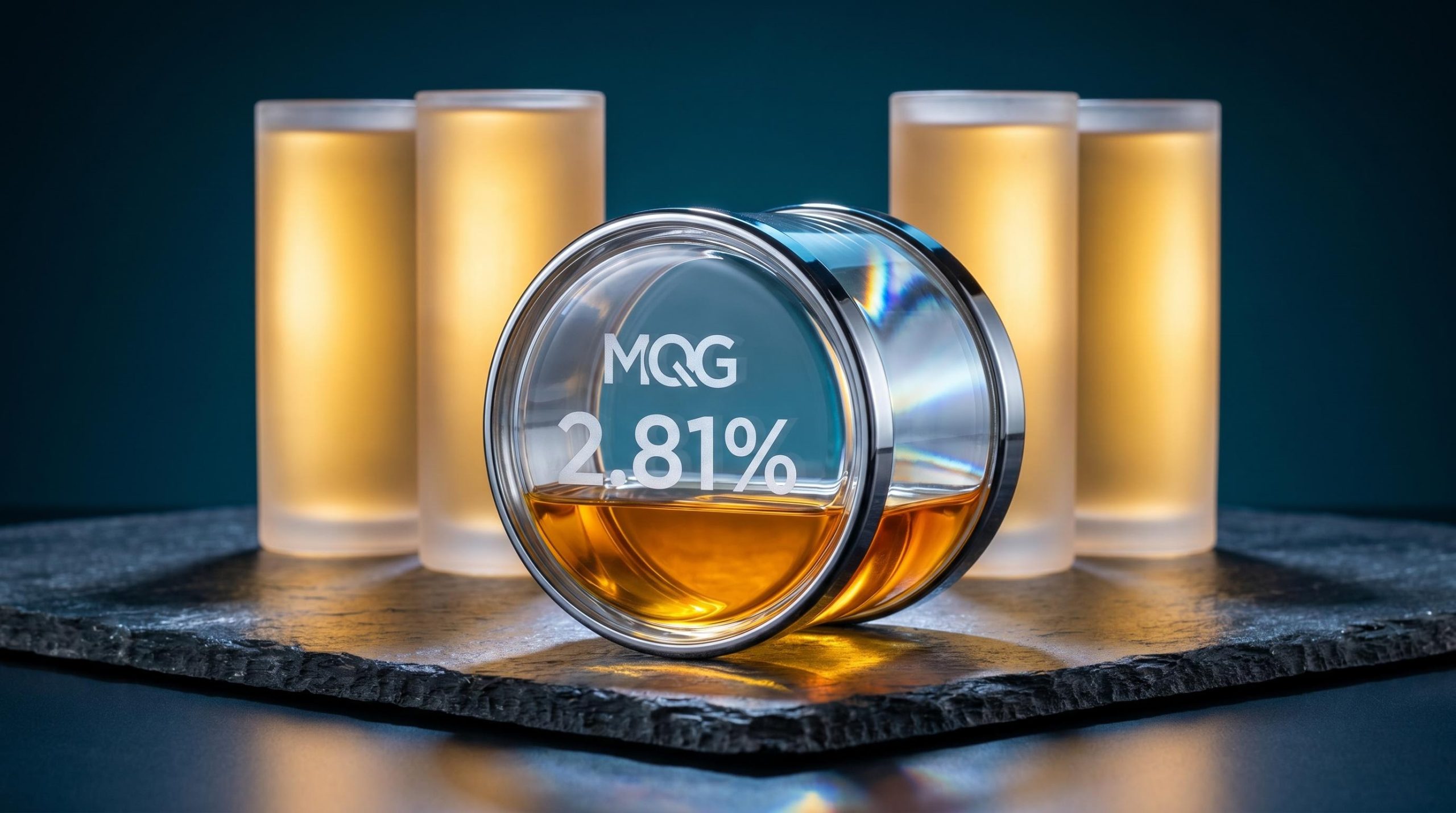 MQG yield gauge showing 2.81% with partial franking vs fully lit major bank columns on ASX income analysis