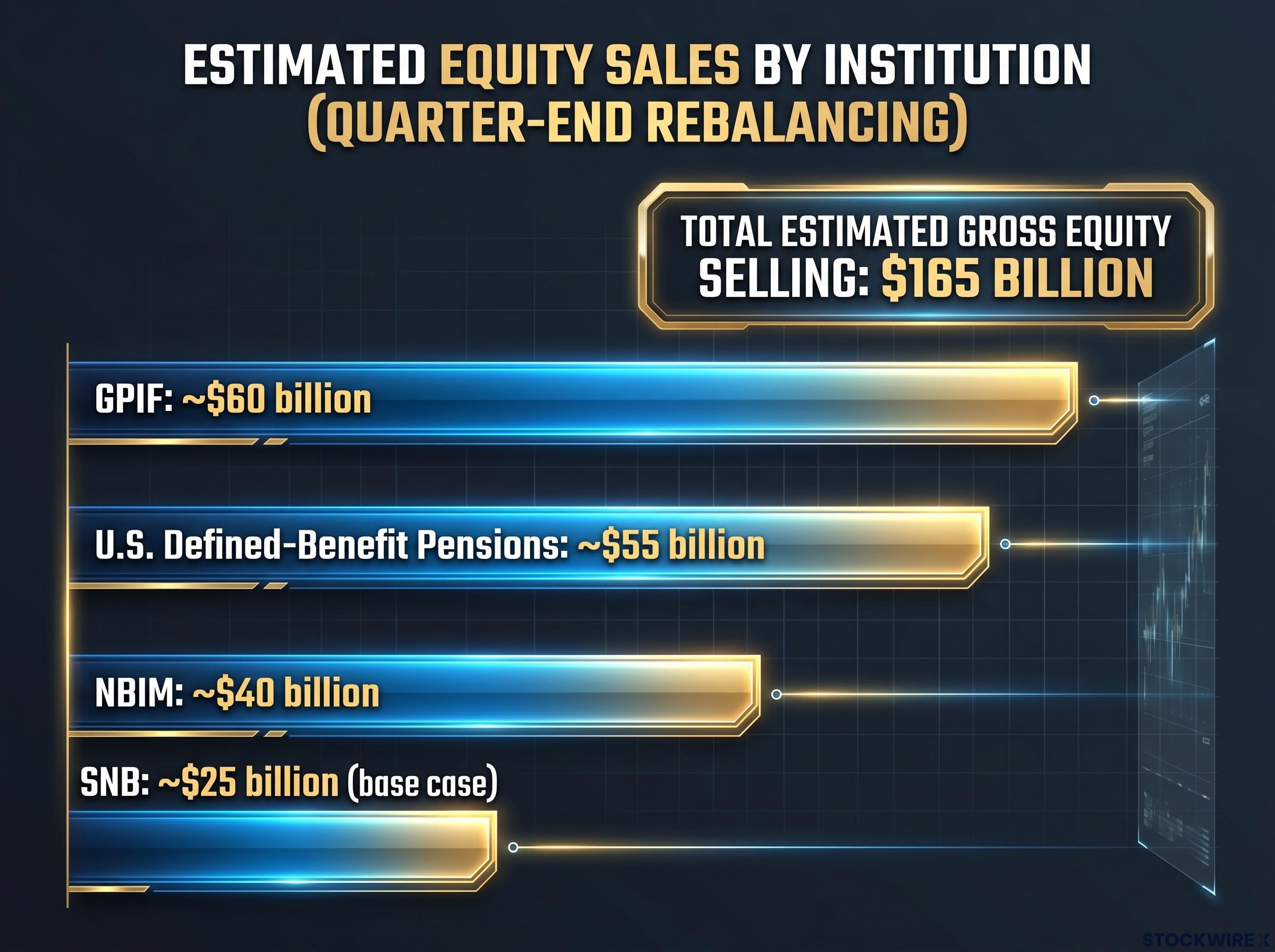 Breakdown of the $165 Billion Quarter-End Equity Selling Pressure