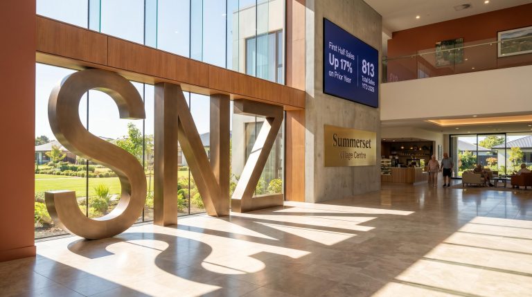 Modern lobby with large letters