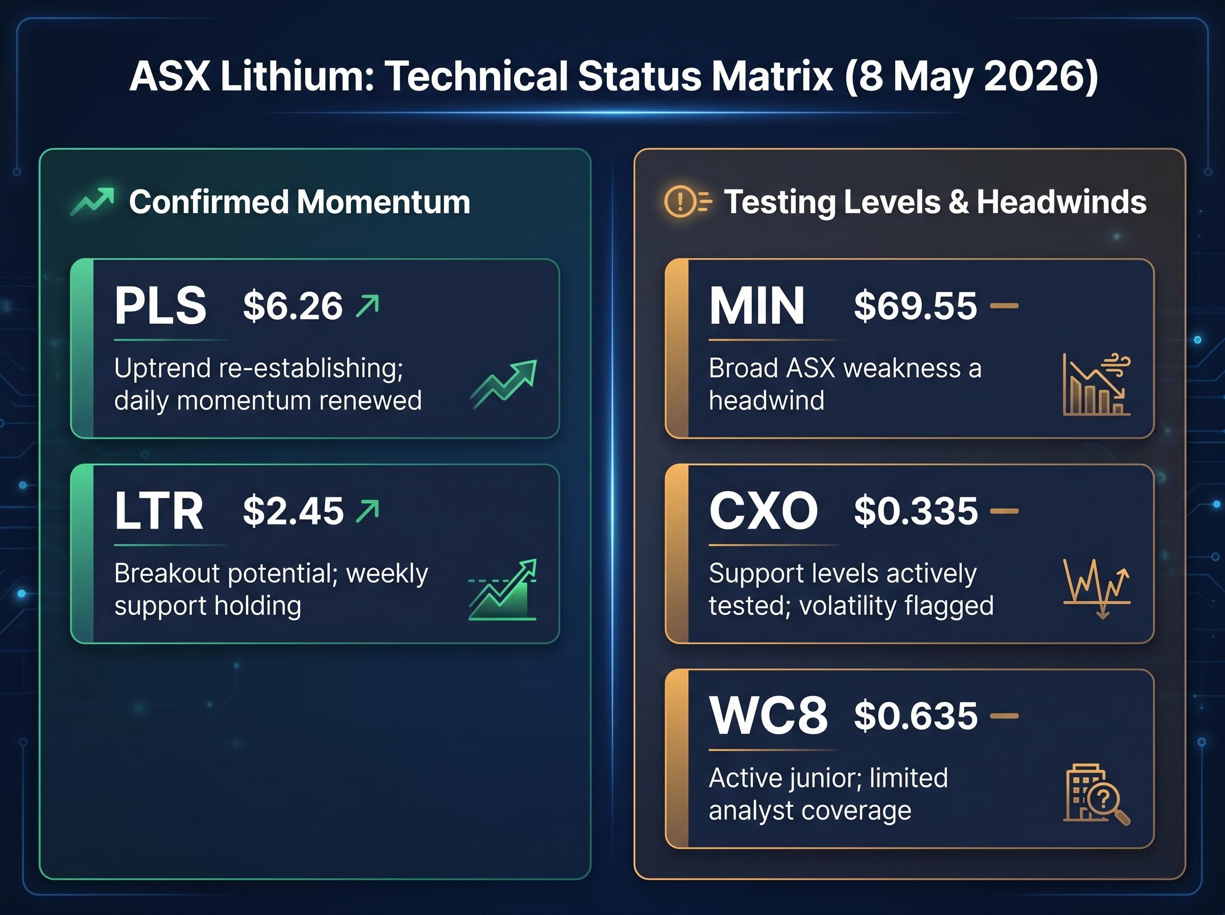 ASX Lithium Technical Status Matrix
