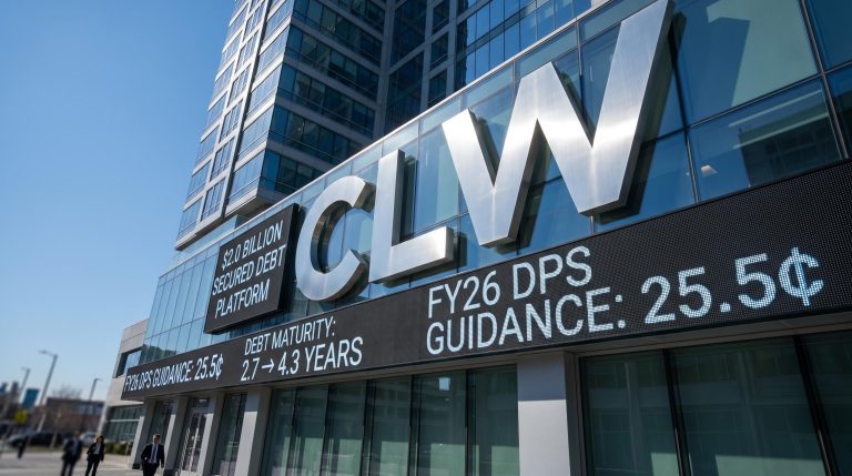 Exterior with financial ticker