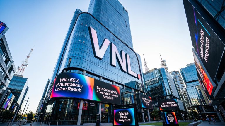 High-rise buildings with billboards