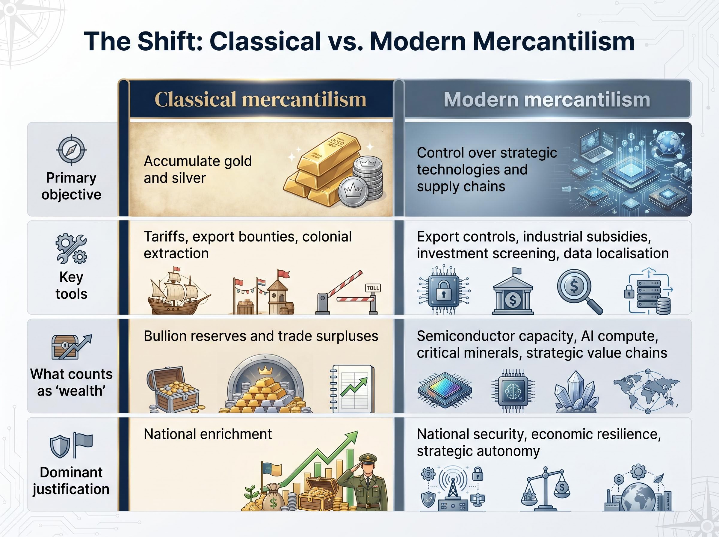 The Evolution of Mercantilism: Classical vs. Modern
