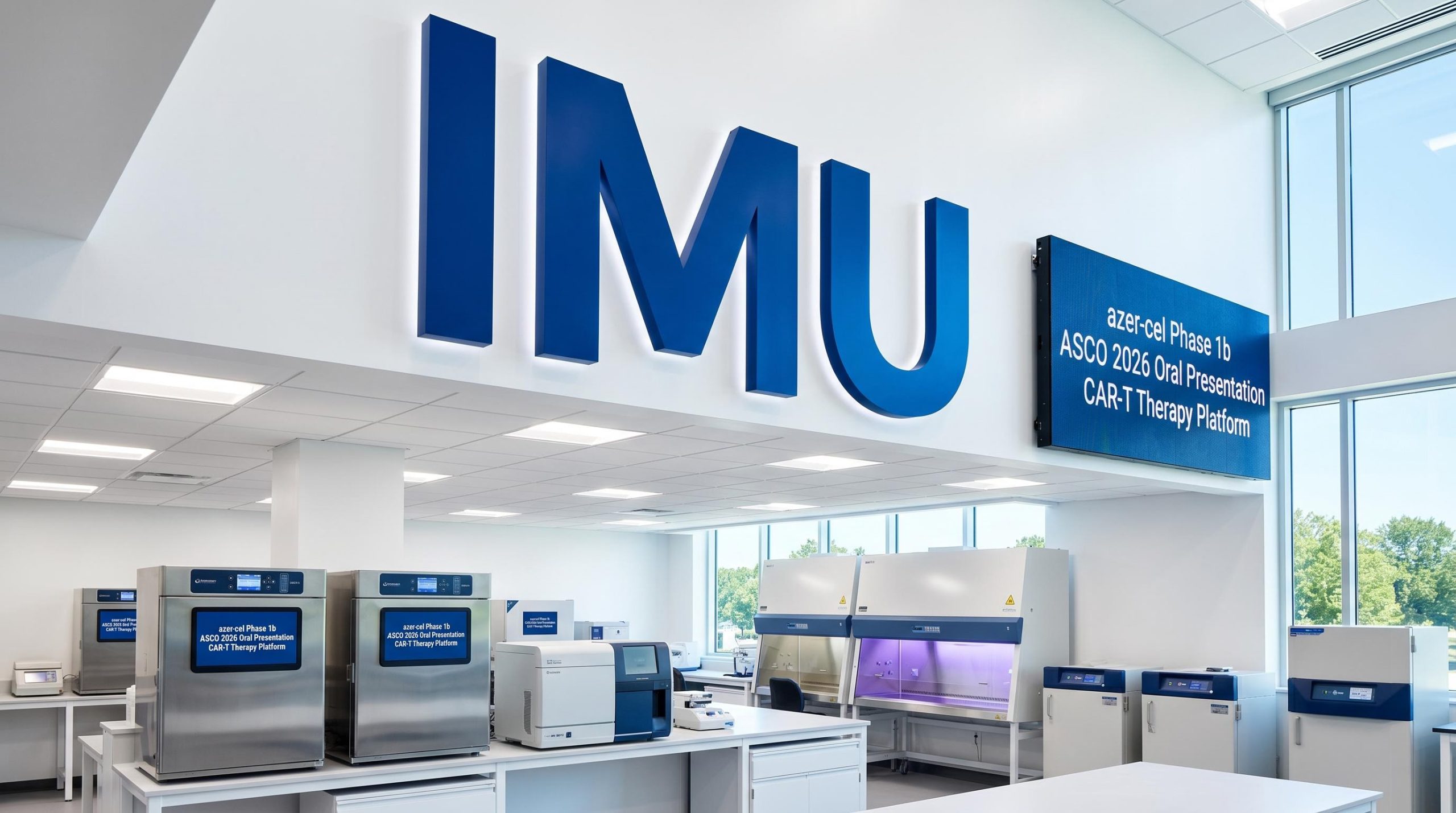 Modern lab equipment and signage