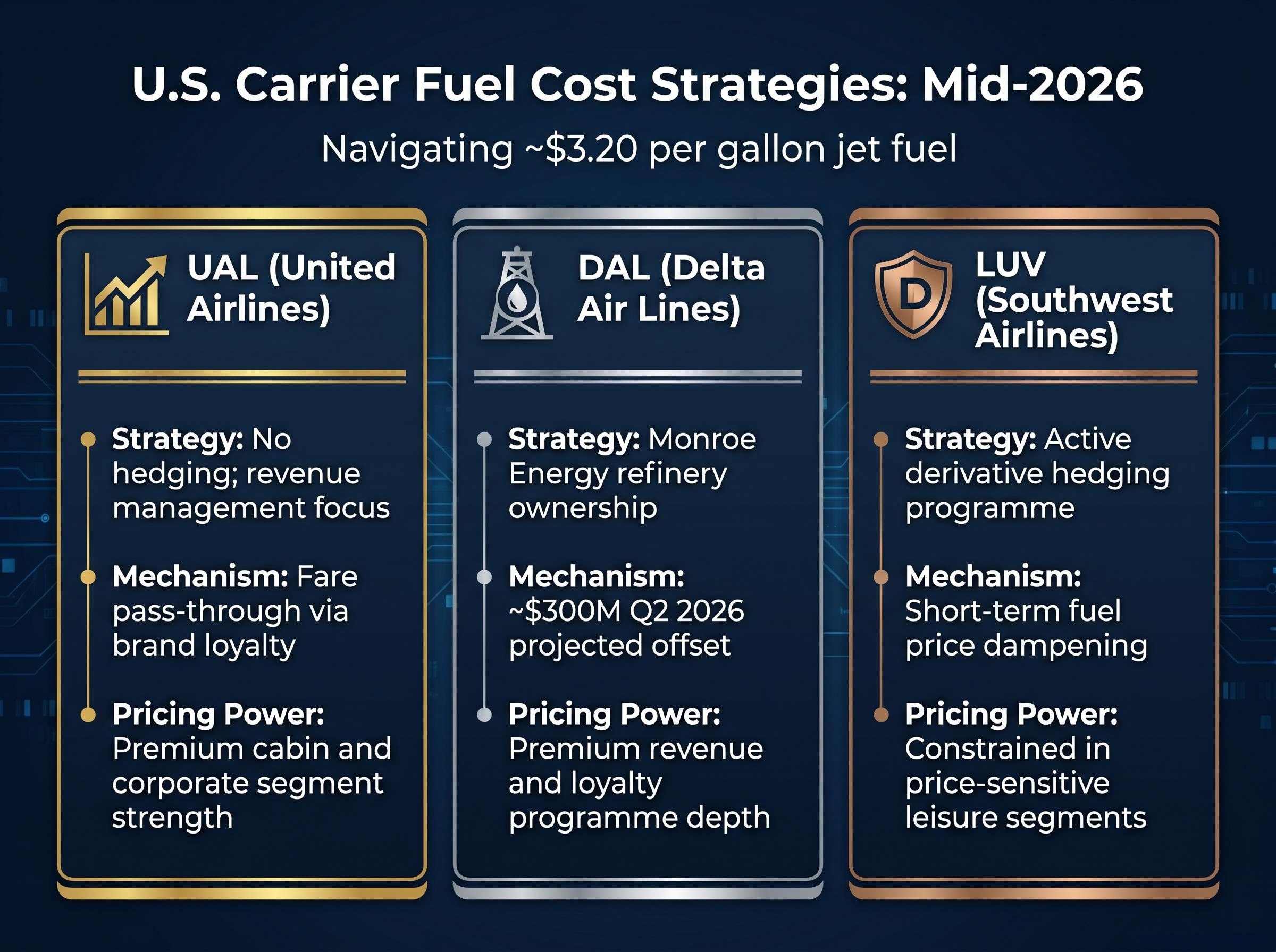 U.S. Carrier Fuel Cost Strategies Compared