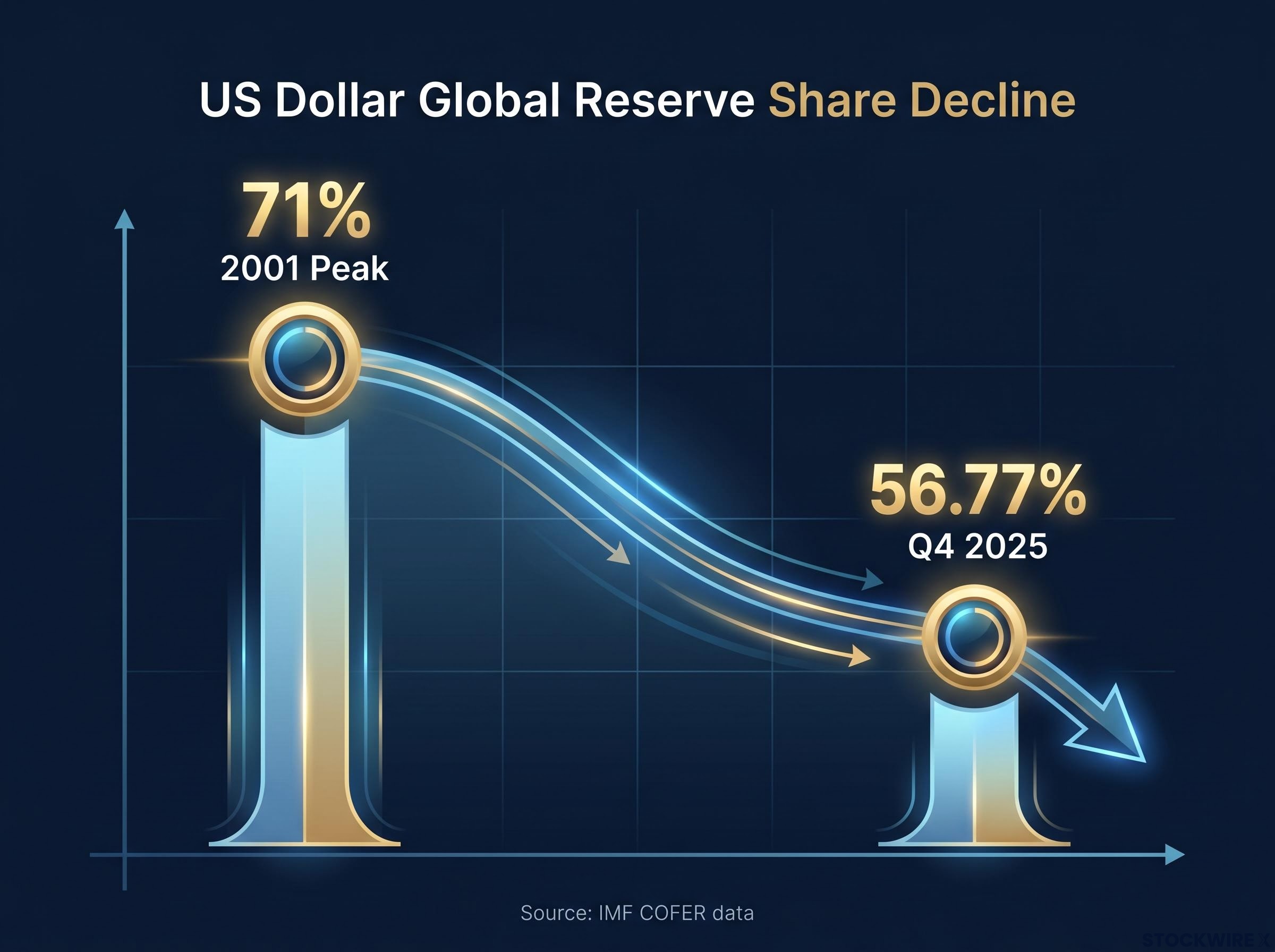 US Dollar Global Reserve Decline (2001 vs Q4 2025)