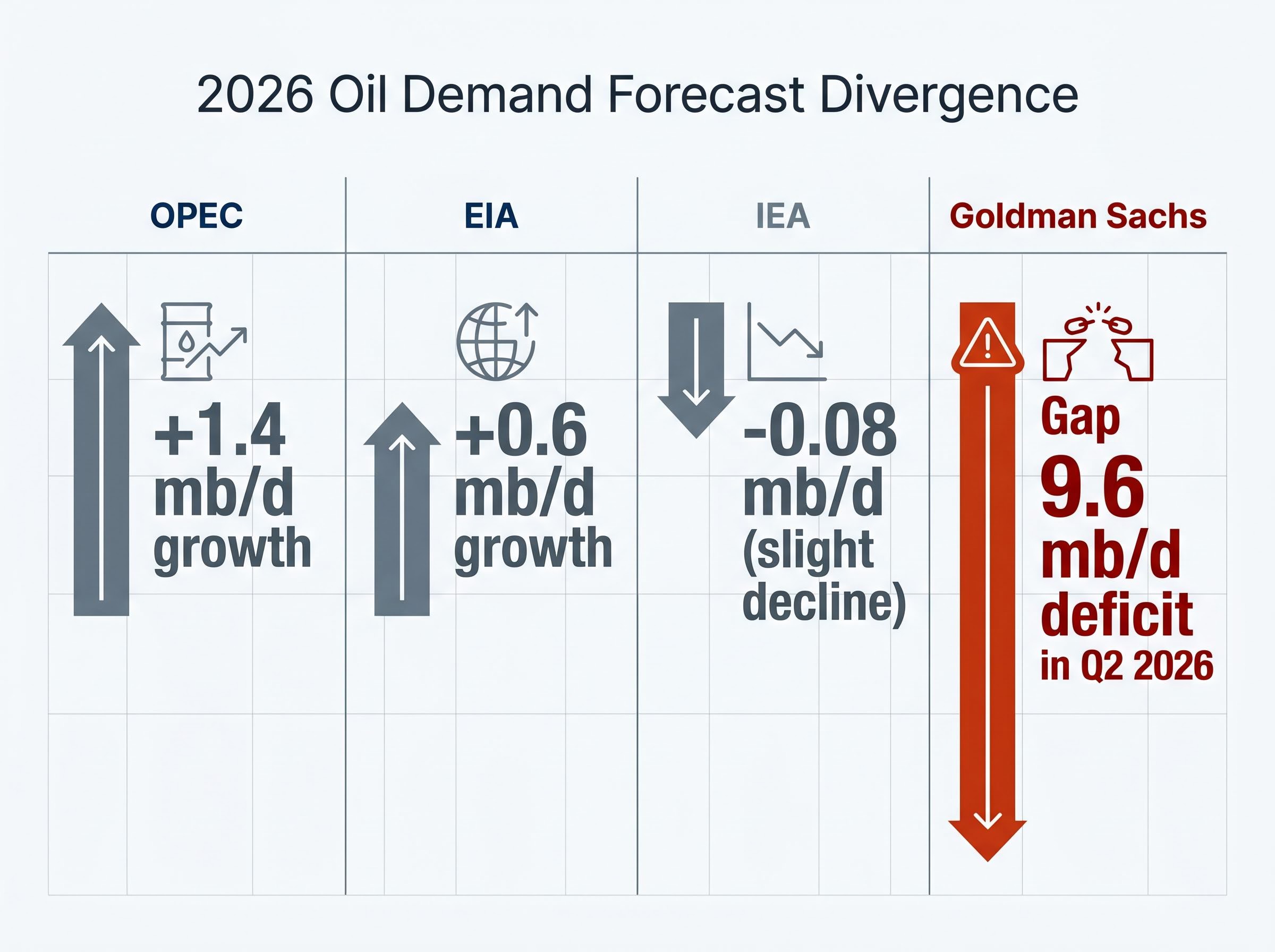 2026 Global Oil Demand Forecast Divergence