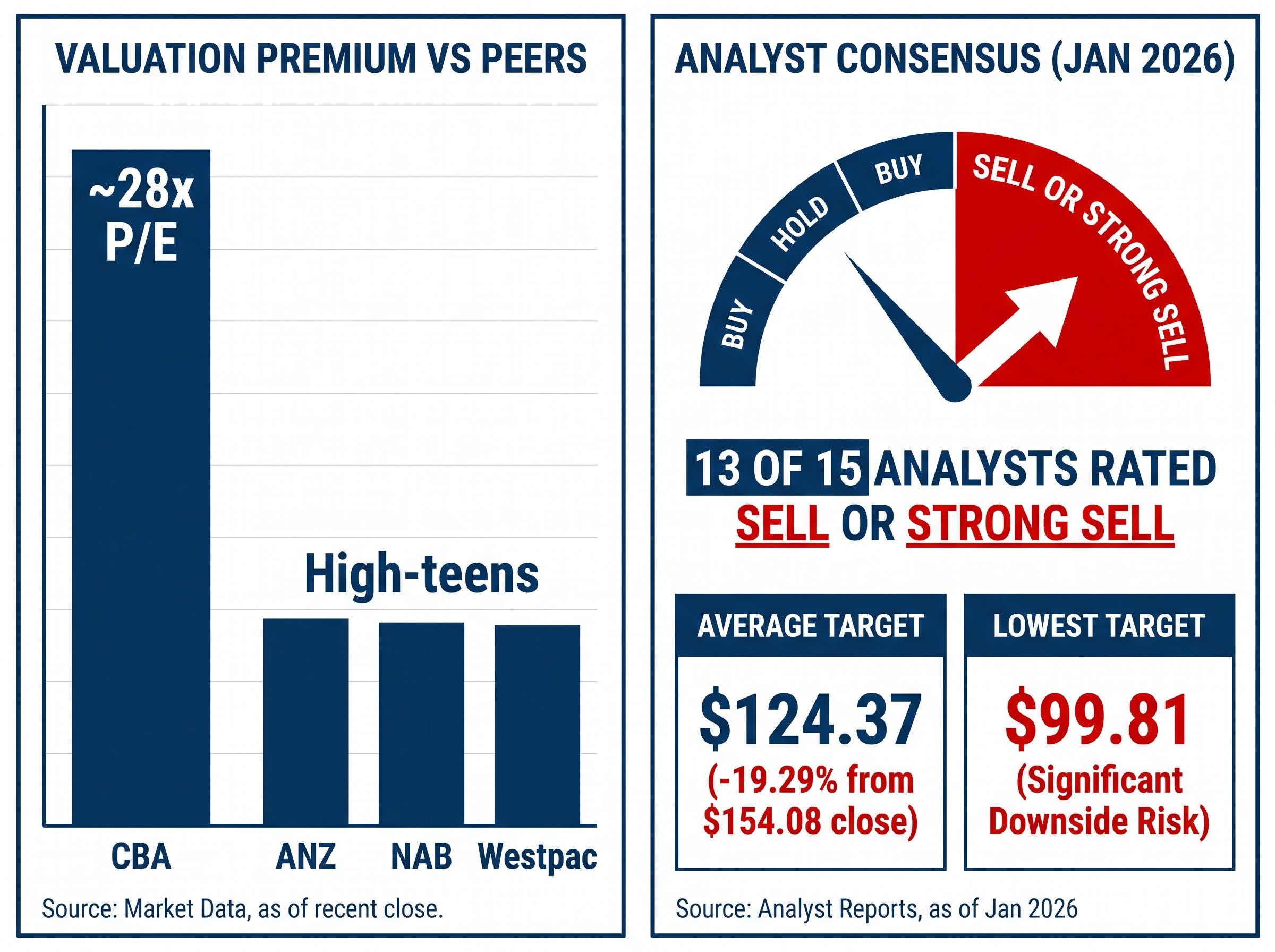 CBA's Valuation Vulnerability & Bearish Analyst Consensus