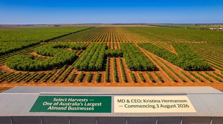 aerial almond orchard landscape