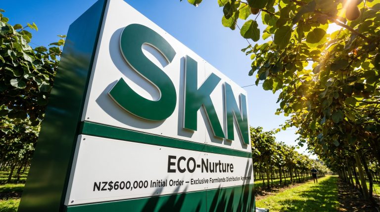 Eco-friendly kiwi farm sign