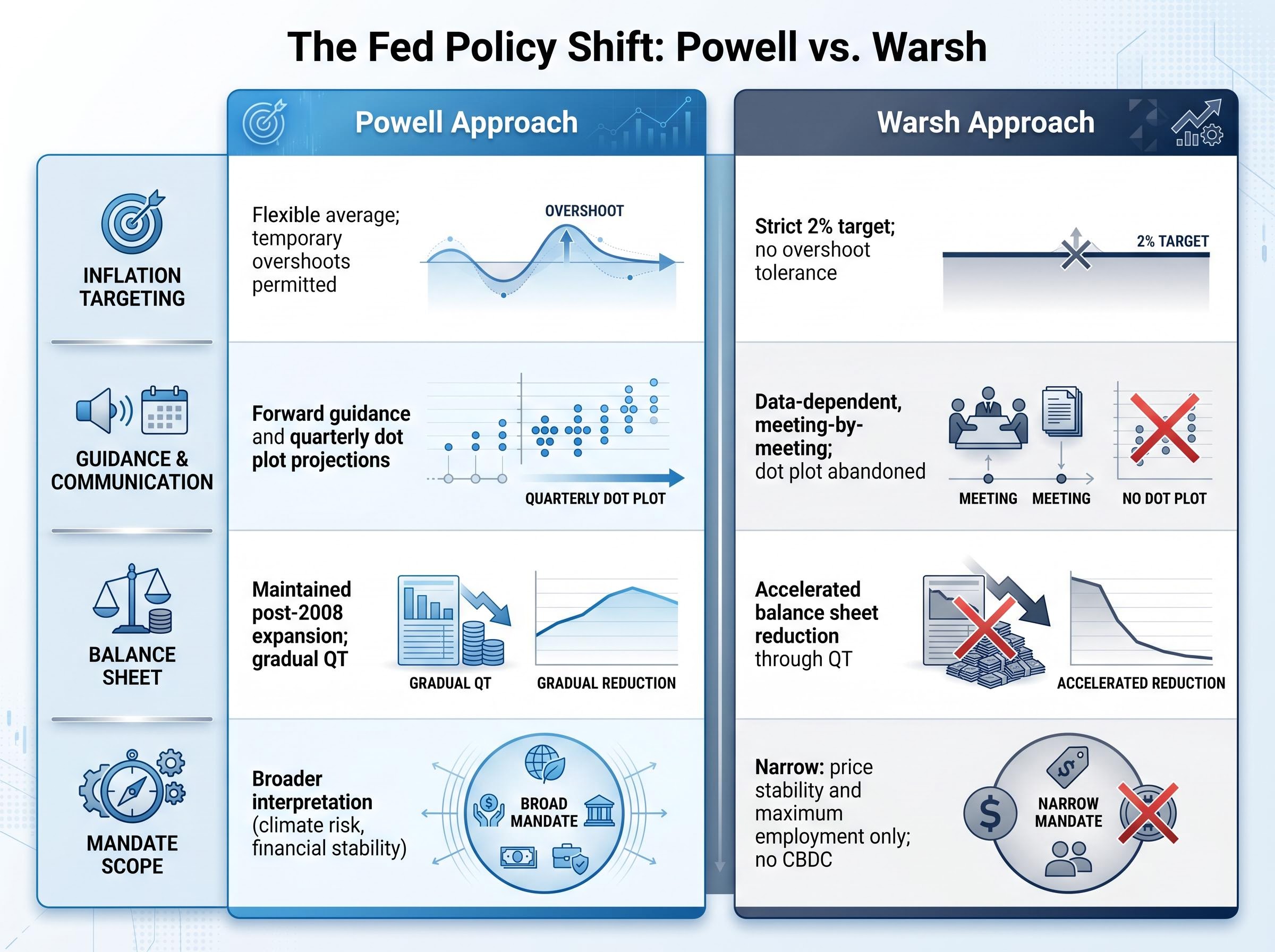 The Fed Policy Shift: Powell vs. Warsh