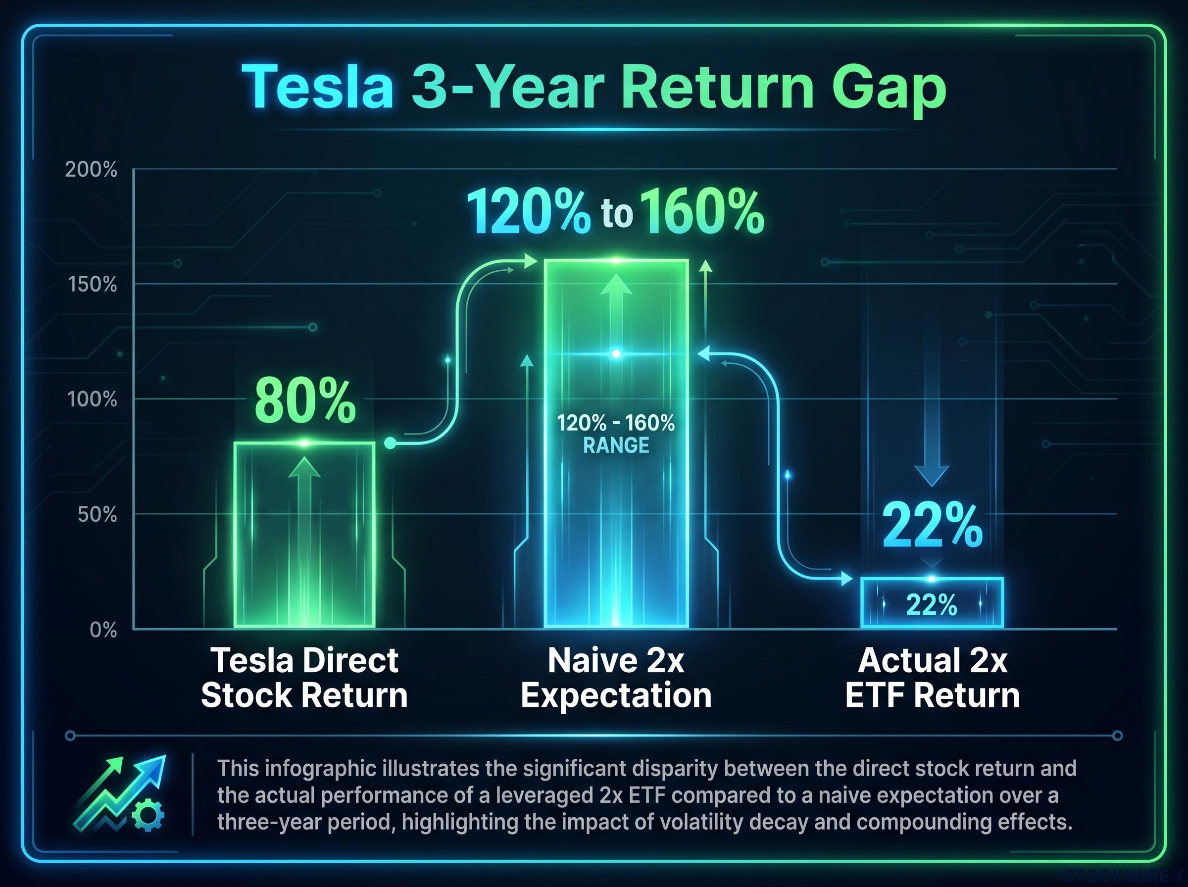 3-Year Tesla Leveraged ETF Expectation vs. Reality