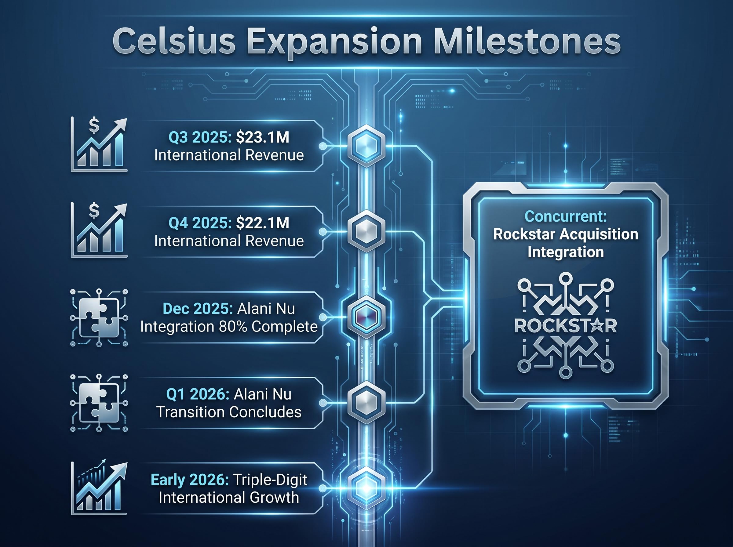 Celsius Acquisition & International Growth Timeline