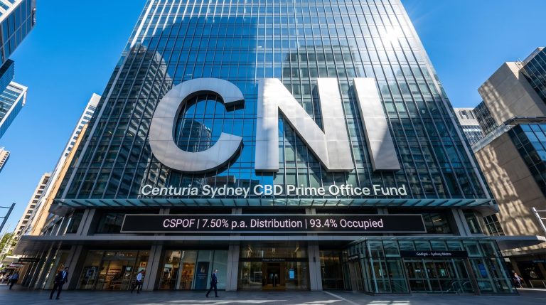 Glass facade with CNI logo