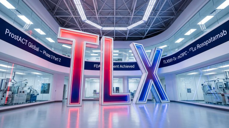 Large TLX sign indoors