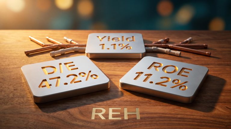 Reece Ltd REH scorecard showing D/E, ROE and dividend yield metrics for valuing blue chip stocks on ASX