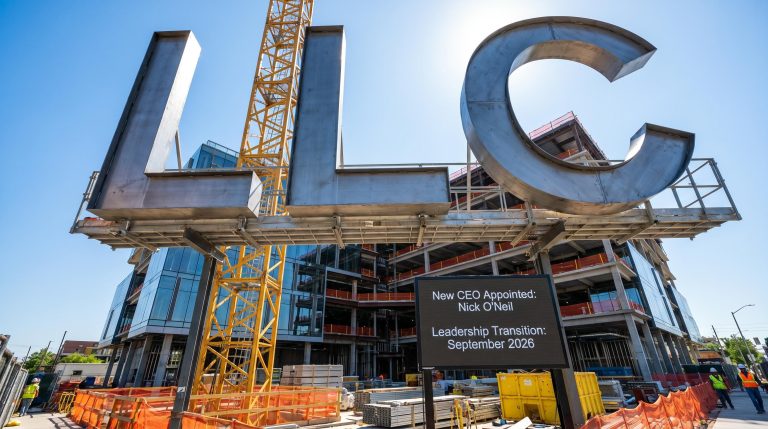 Large LLC letters installation