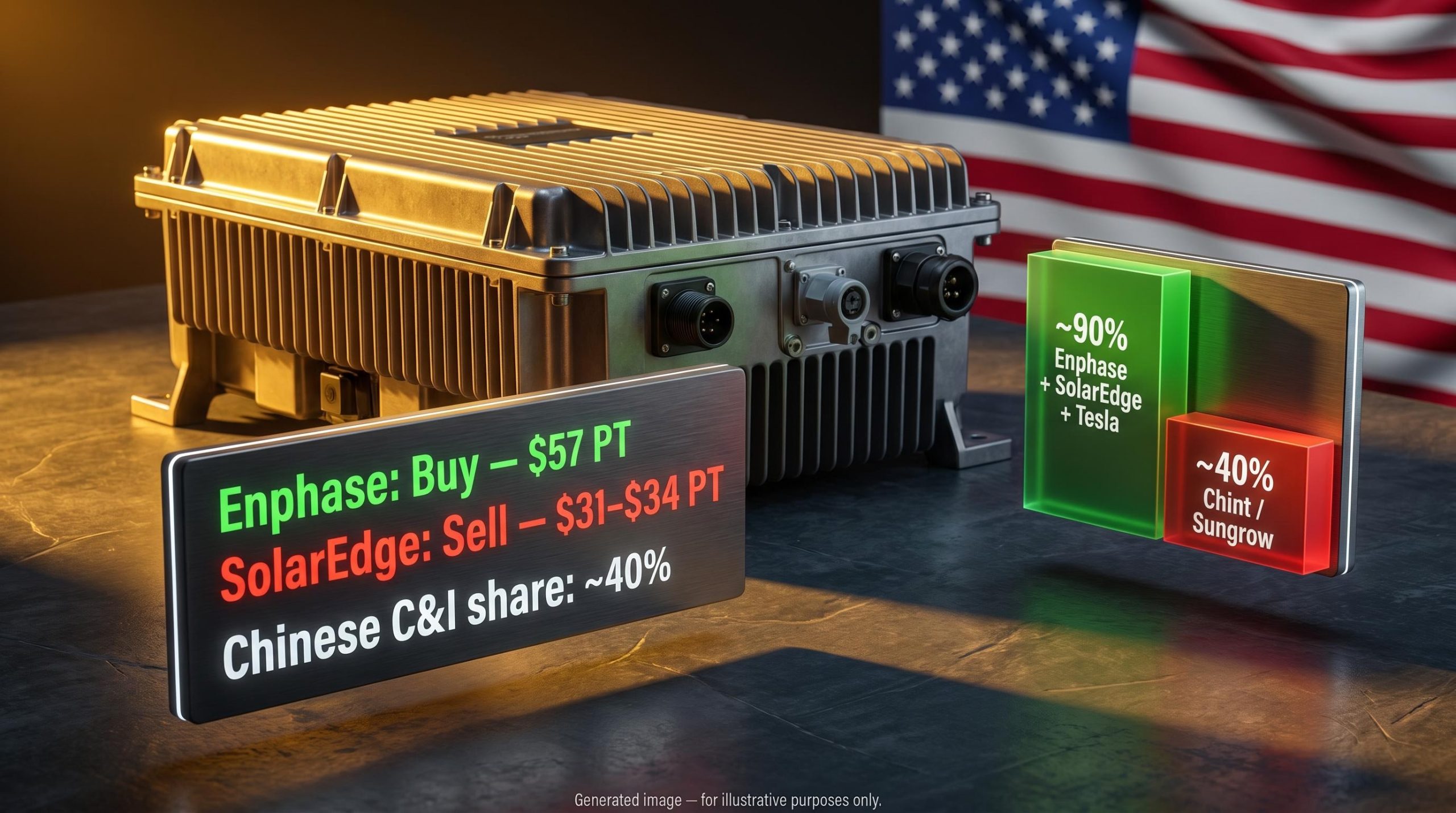 Commercial solar inverter with Enphase Buy $57 and SolarEdge Sell ratings as US ban on Chinese inverters reshapes C