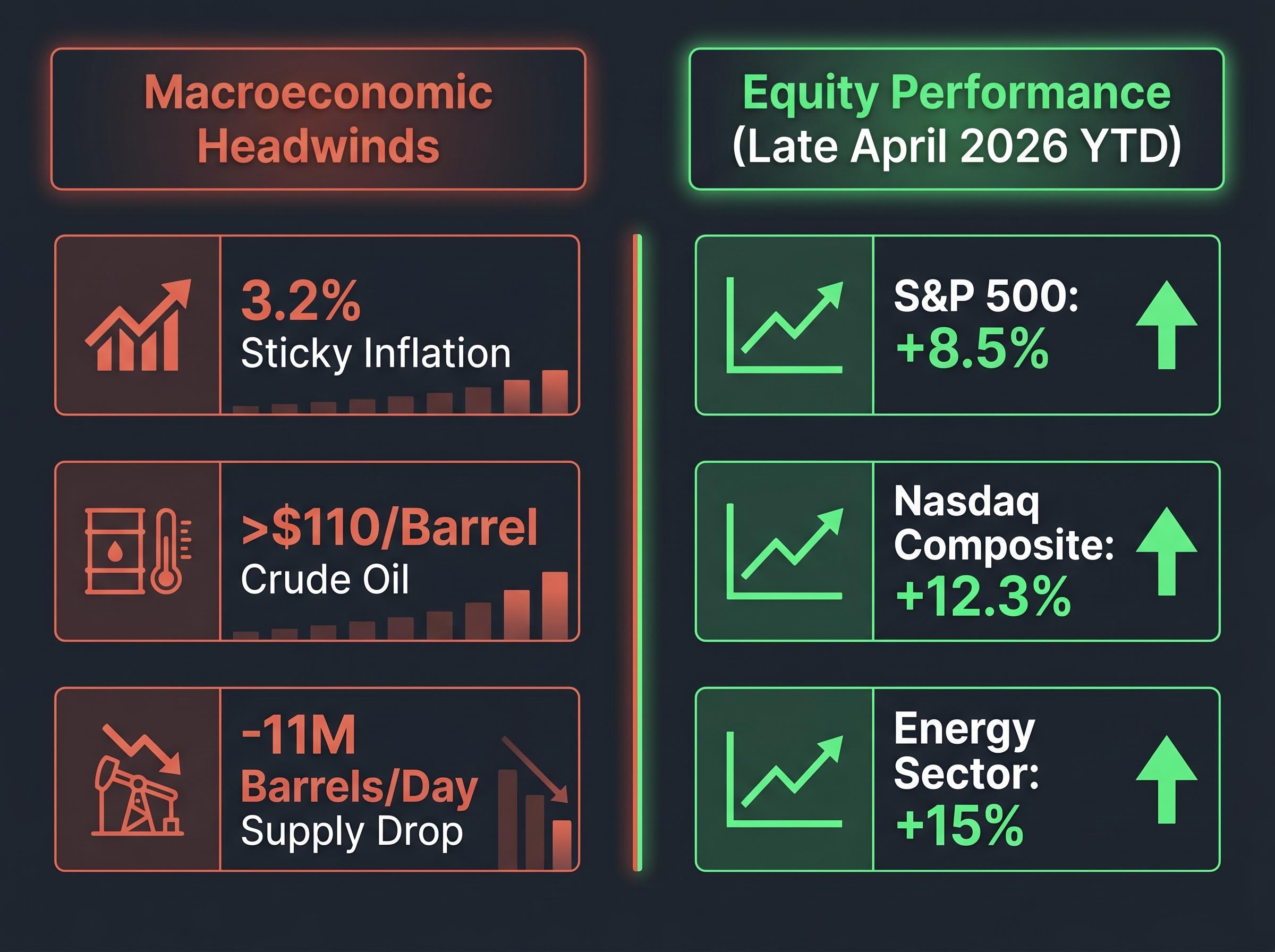 Late April 2026: Economic Friction vs. Equity Performance