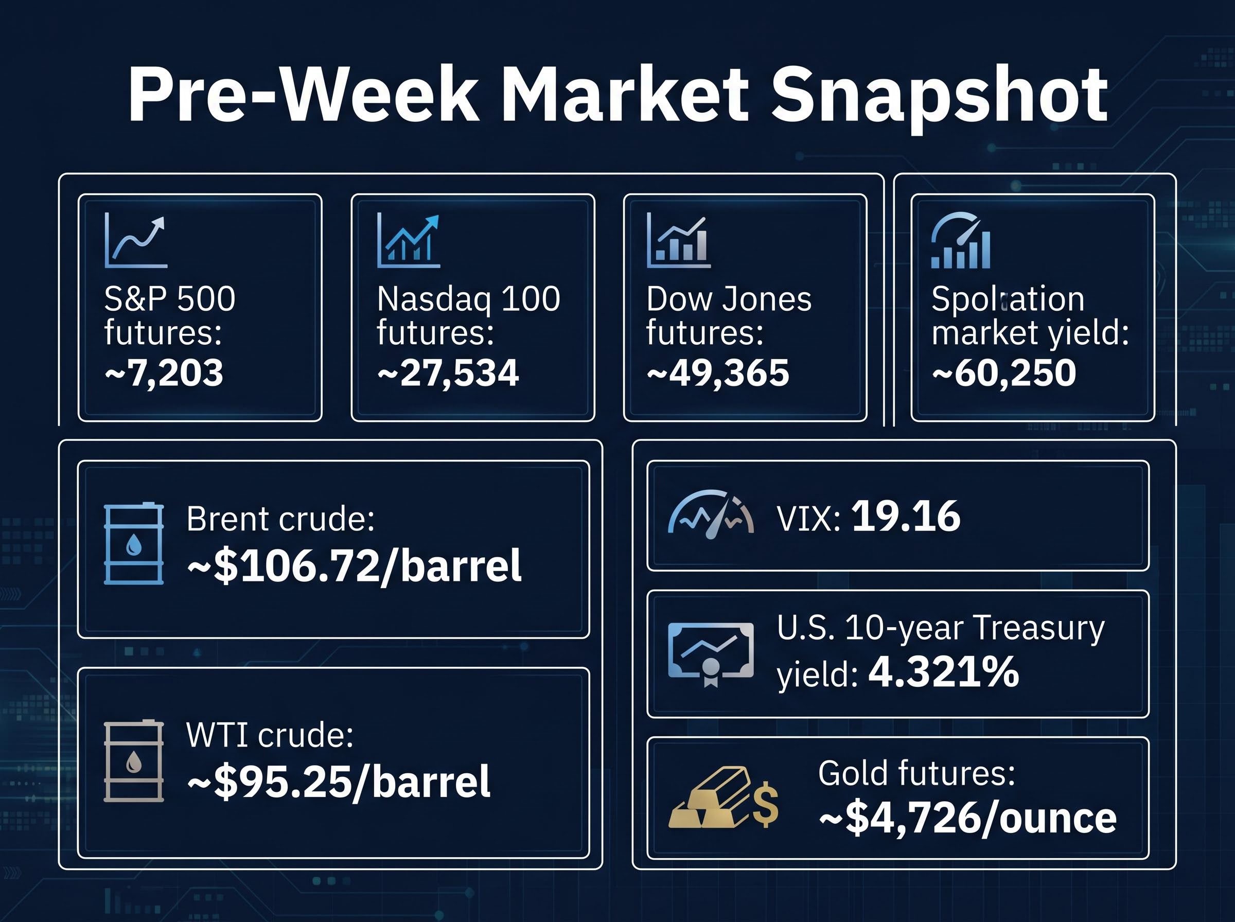 Pre-Week Market Snapshot Dashboard