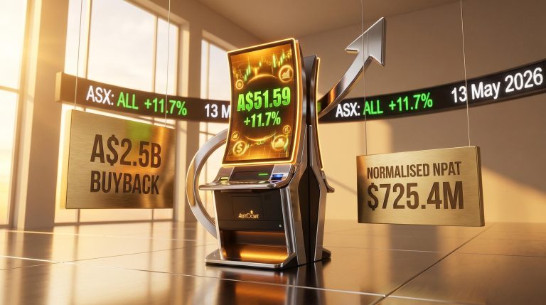 Aristocrat Leisure share price surges 11.7% on 13 May 2026 after HY26 earnings beat and $2.5B buyback expansion