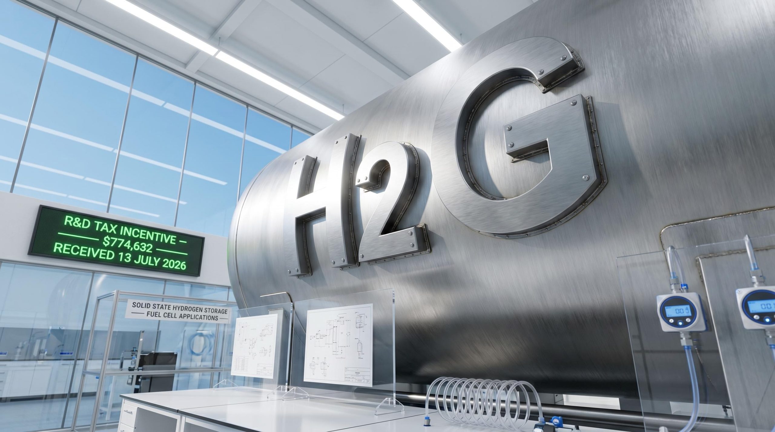 H2G storage tank in laboratory