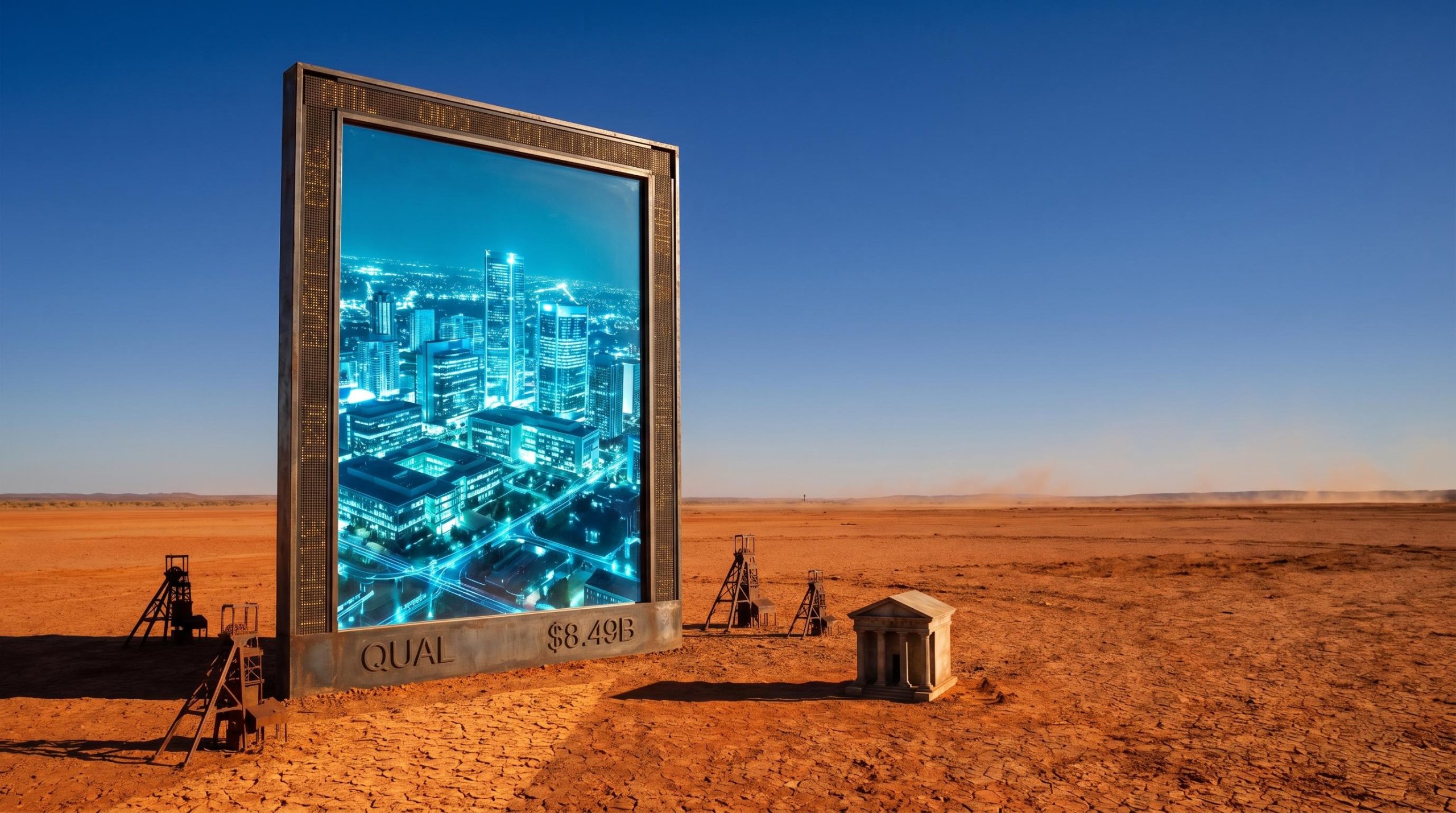 ASX landscape mirror reflecting global tech sectors — illustrating the global quality ETF blind spot for Australian investors