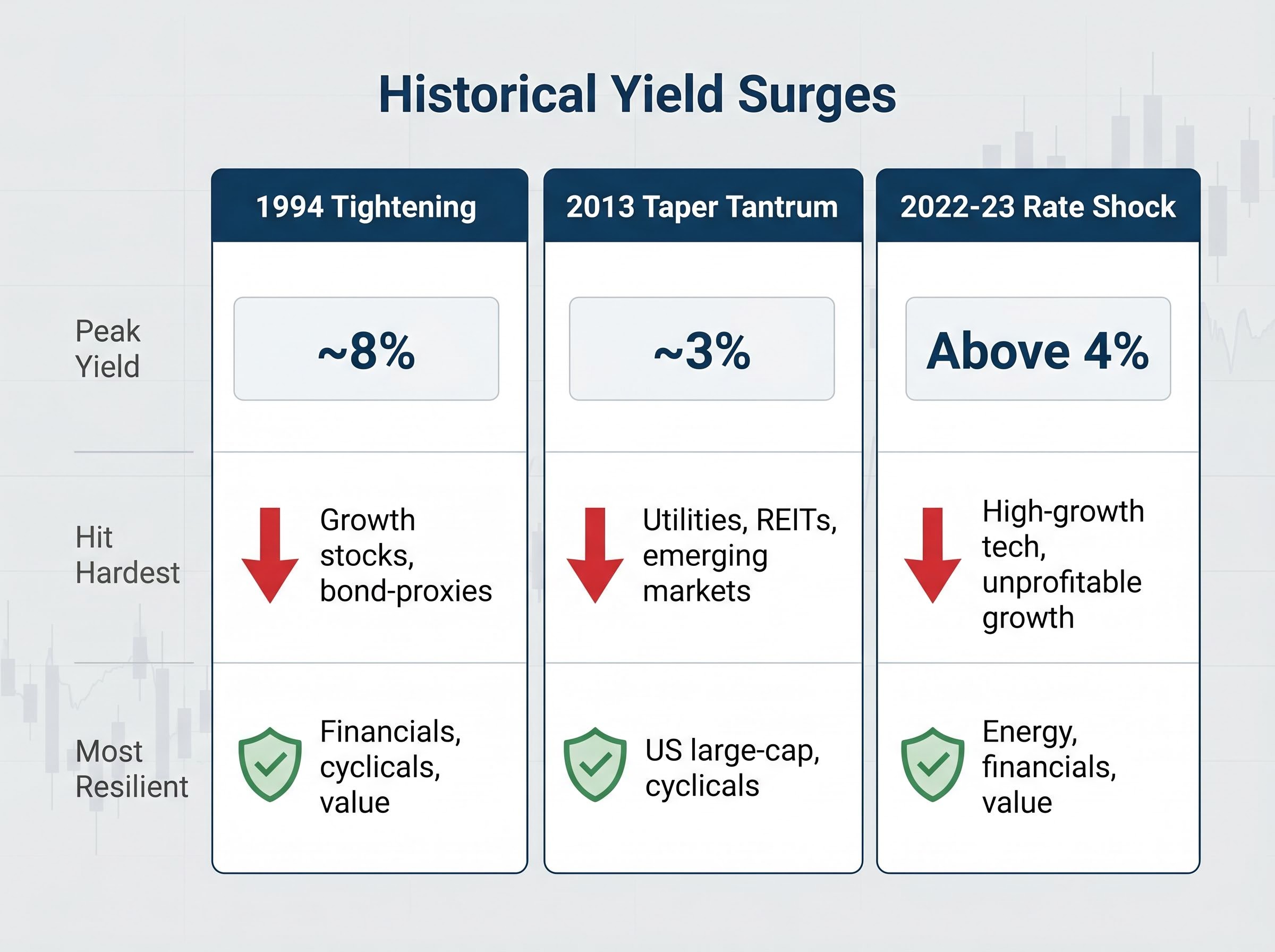 Historical Yield Surges and Equity Rotations