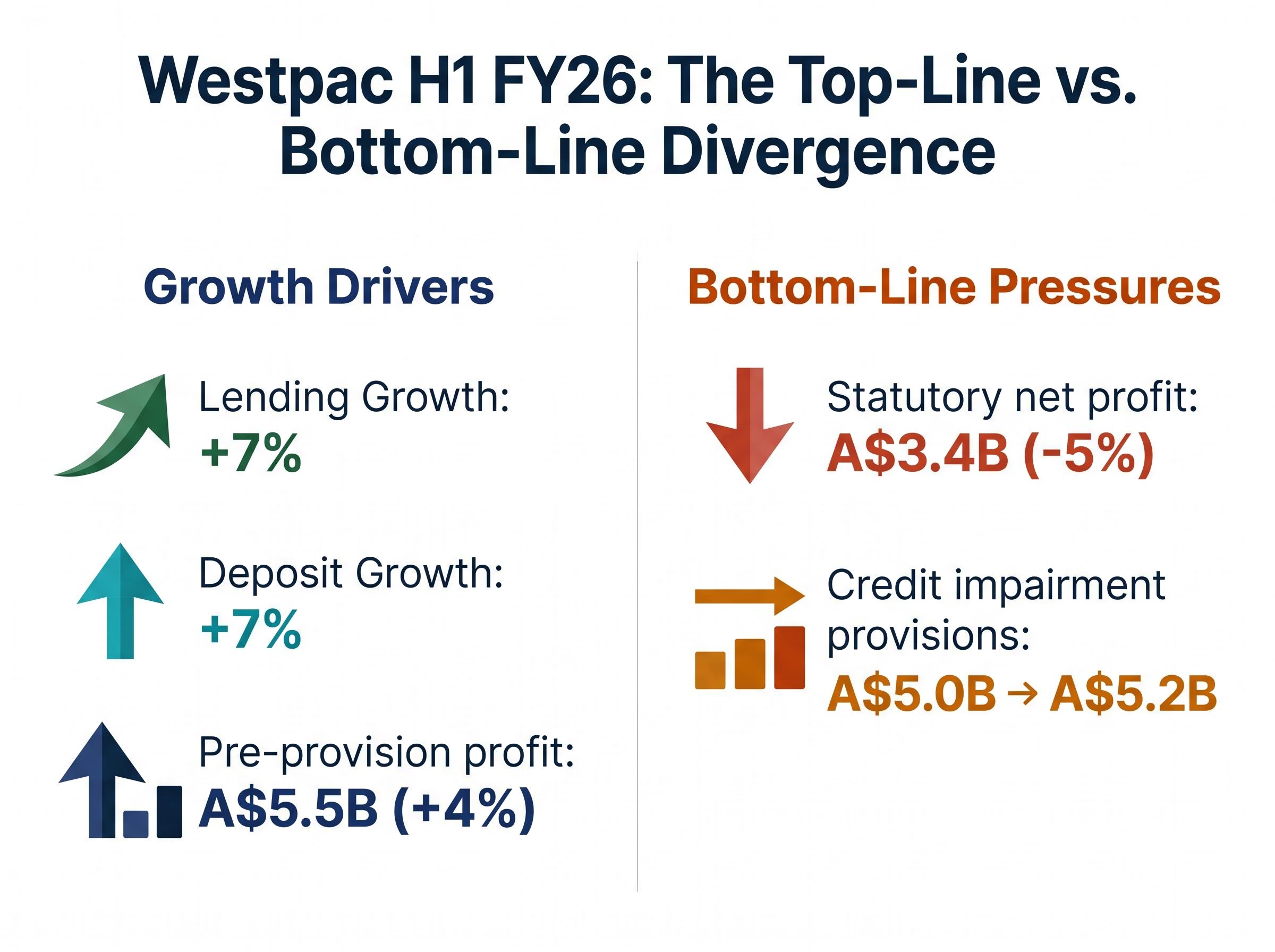 Westpac H1 FY26: Top-Line vs. Bottom-Line Divergence