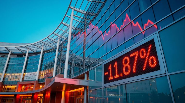 ASX healthcare sector XHJ building facade displaying -11.87% annualised loss under analytical scrutiny