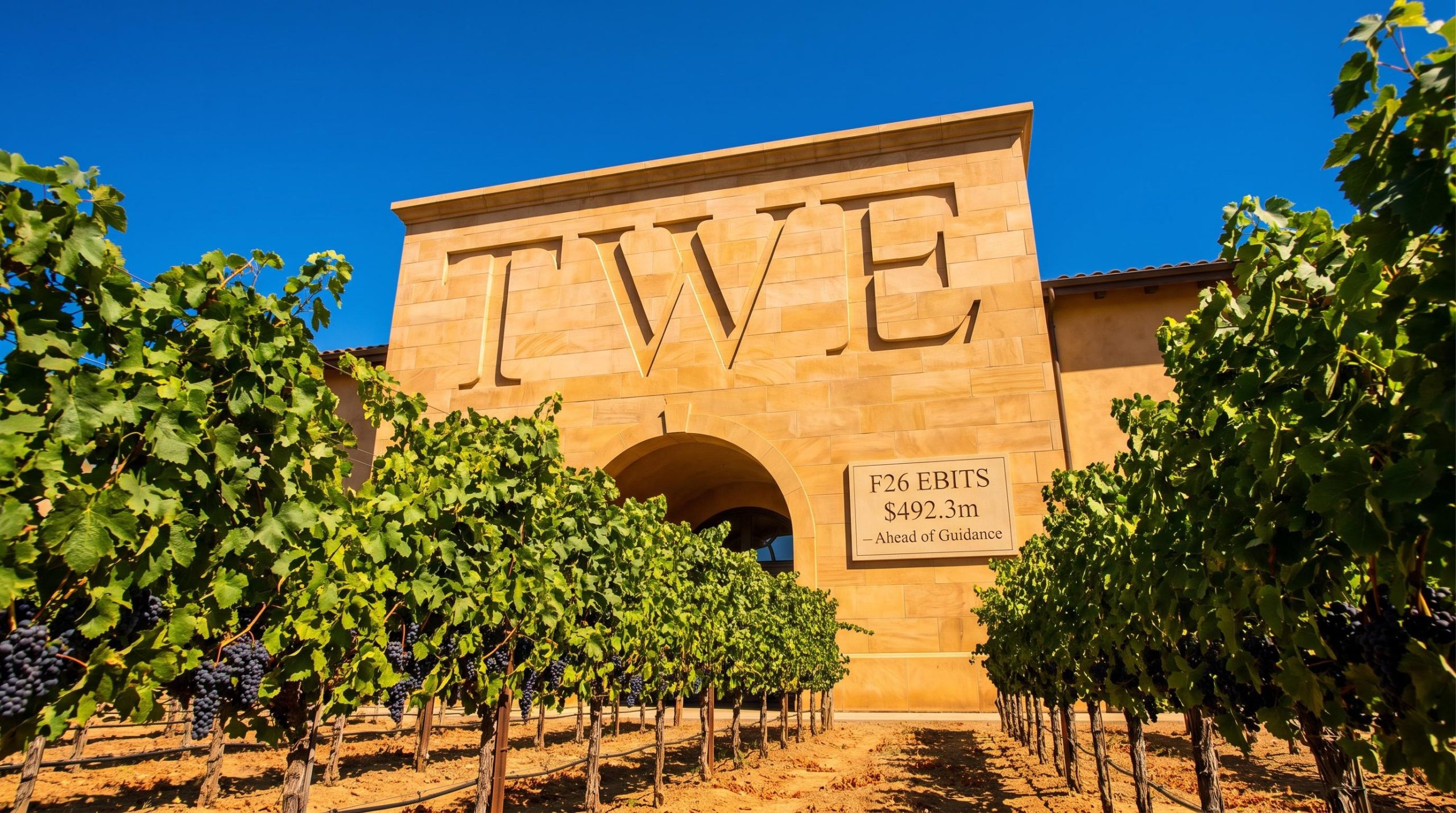 Vineyard with TWE building