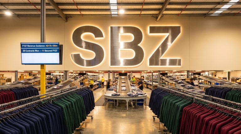 clothing racks in warehouse