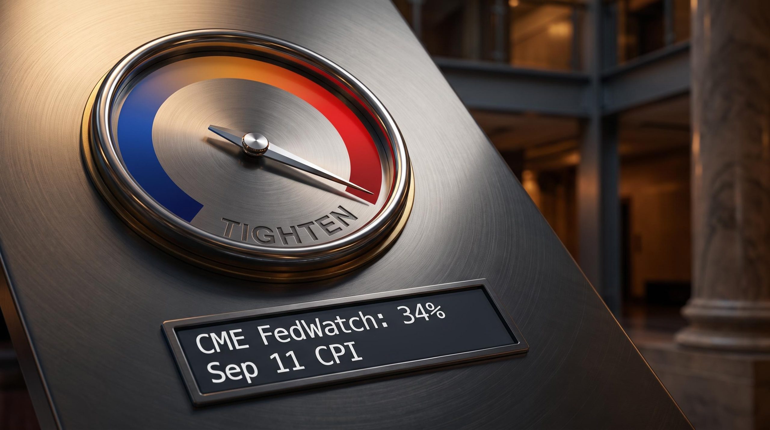 Citi's Warsh shadow rate needle pointing toward tightening with CME FedWatch 34% hike odds on terminal screen