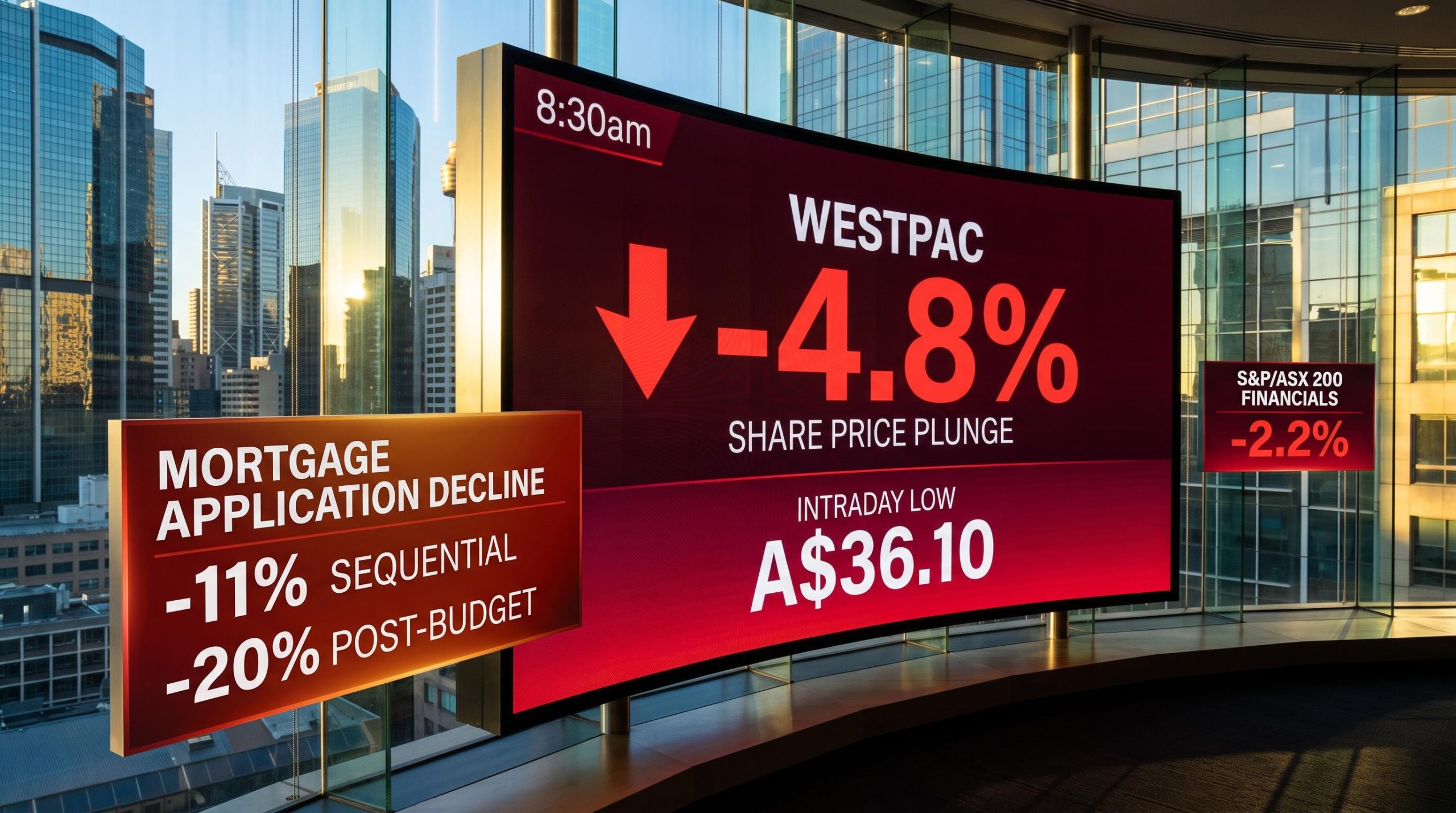 Westpac share price plunges 4.8% on ASX bank reporting season open as mortgage pipeline data spooks markets