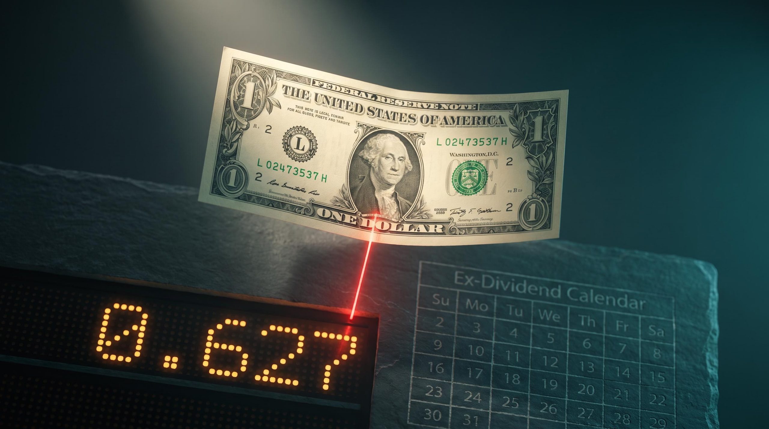 US dollar bill with descending red price line showing why dividend capture fails via the ex-dividend drop mechanism