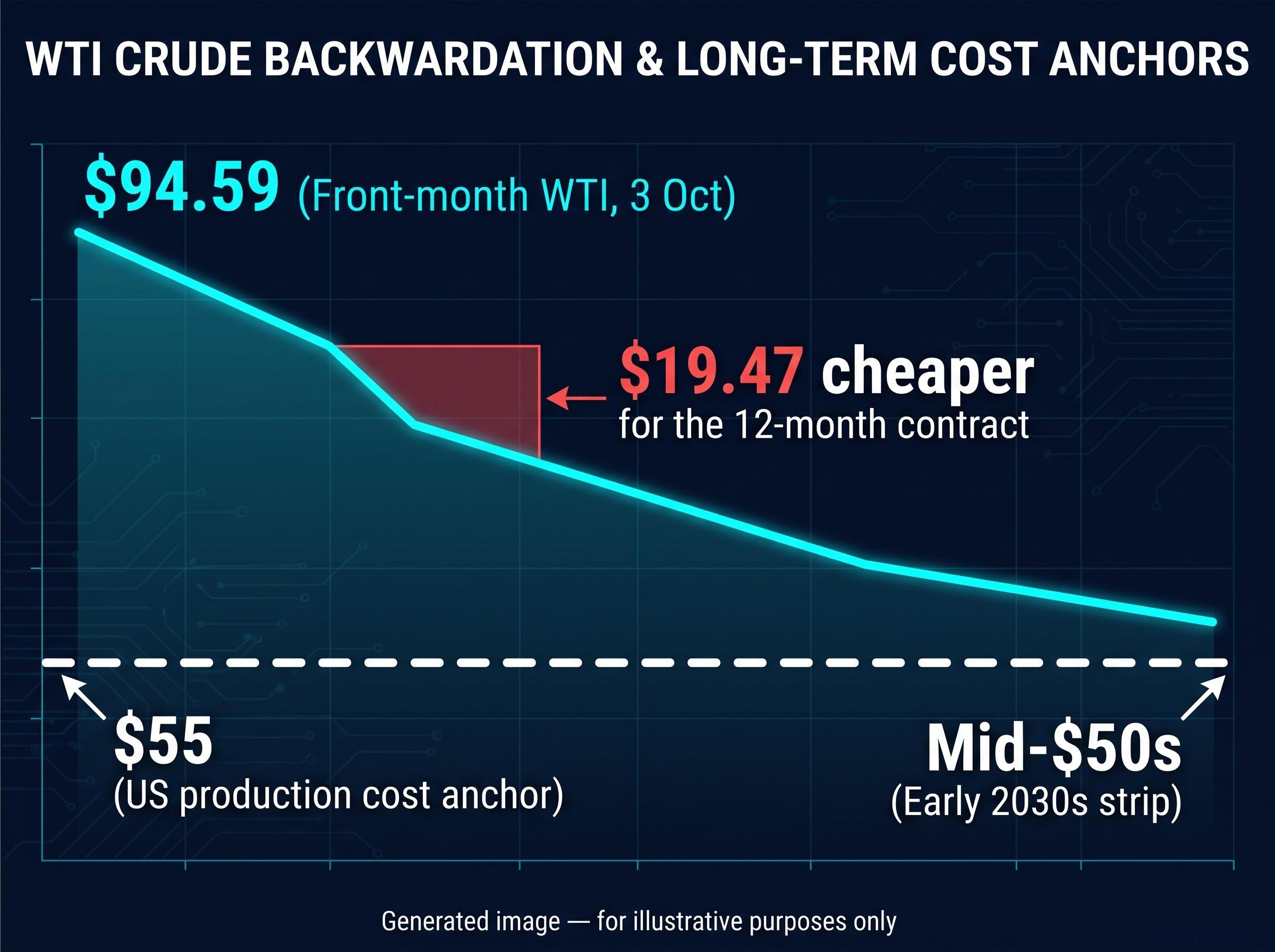 WTI Crude Oil Price Backwardation vs. Cost Anchor