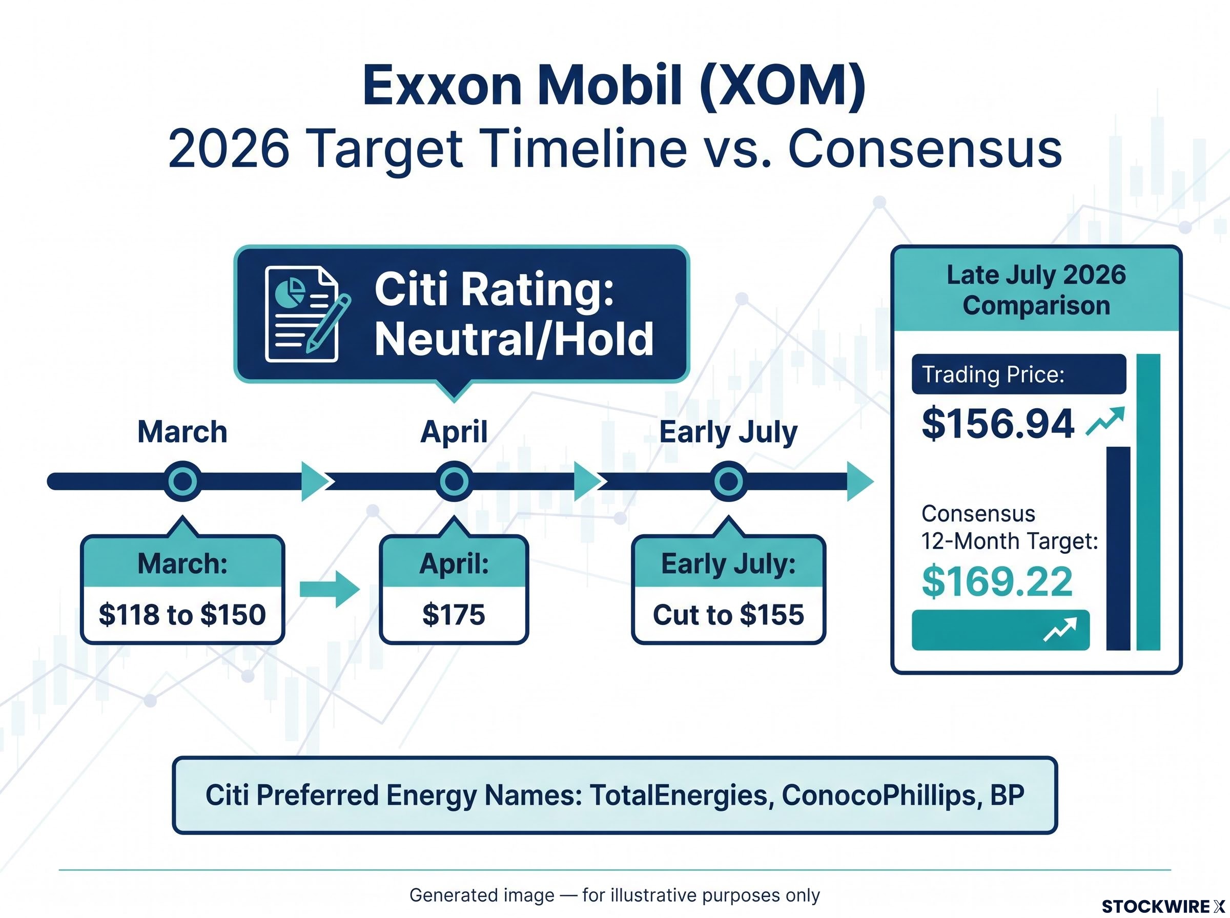 XOM Target Timeline: Analyst vs Consensus